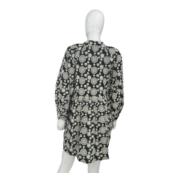 Hyacinth House NEW Black & Ivory Eyelet Kathleen Long Sleeve Dress Size Small