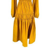 Petal & Pup NEW Dani Long Sleeve Cotton Maxi Dress in Mustard Yellow Size XS