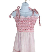 Pink City Prints NEW Candyfloss Stripe Jessica Smocked Bow Tie Maxi Dress XL