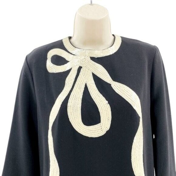 Tuckernuck | NEW Black Bow Jamie Long Sleeve Sequins Mini Dress Size XXS