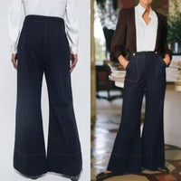 Tuckernuck x India Hicks NEW Dark Denim Palladium Wide Flare Leg Jeans Size 0