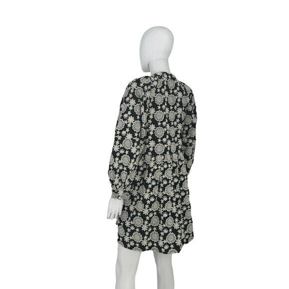 Hyacinth House NEW Black & Ivory Eyelet Kathleen Long Sleeve Dress Size Small