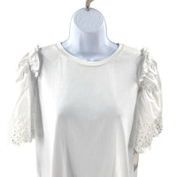 Hyacinth House | NEW White Eyelet Mollie Short Sleeve Blouse Size S