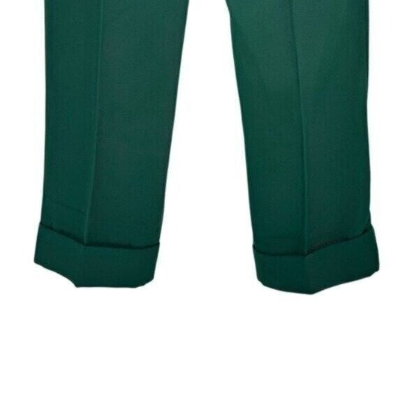Tuckernuck NEW Green Pleated Duncan High Rise Straight Leg Trouser Pant Size 2