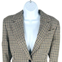 Akris Punto NEW Brown & Black Houndstooth Wool Boyfriend Blazer Size 10