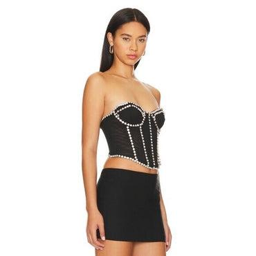 NBD | NEW Dayanna Corset Crystal Embellished Mesh Top Size L