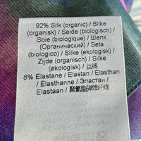 Ganni NEW Watercolor Simply Purple Silk Stretch Formal Satin Midi Dress Size L