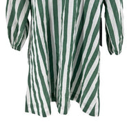 Tuckernuck Pomander Place NEW Green Stripe Linen Maryse Mini Caftan Dress Size M
