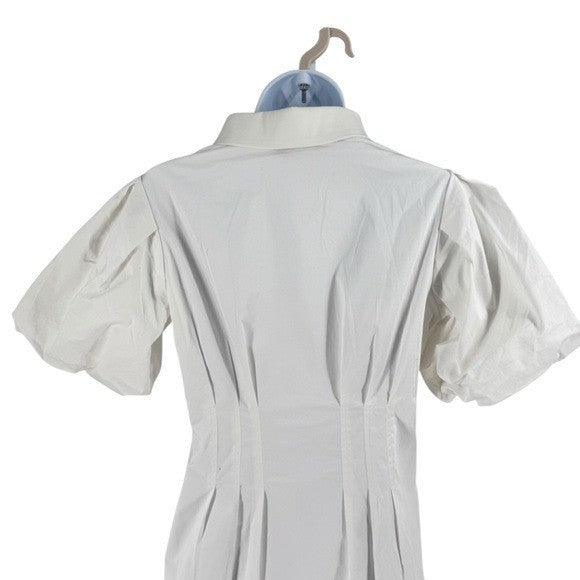 Tuckernuck NEW White Mini Delaney Puff Sleeve Cotton Classic Dress Size S