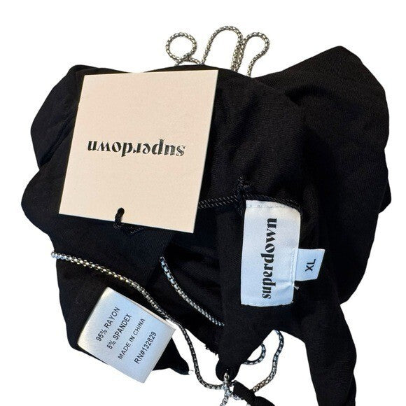 Superdown | NEW Katryna Chain Open Back Stretchy Cami in Black Size XL