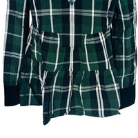 Tuckernuck NEW Green Tartan Plaid Velvet Trim Bristol Blouse Top Size XS