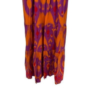 Sheridan French NEW Kelly Maxi Bow Dress in Sunset Ikat Purple Orange Size XL