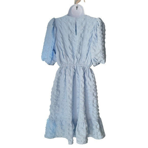 Hyacinth House NEW Blue Emersyn Textured Short Sleeve Party Mini Dress Size XS