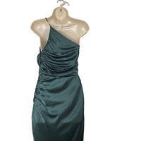The Sei X REVOVLE NEW Green One Shoulder Silk Formal Cocktail Midi Dress Size 0