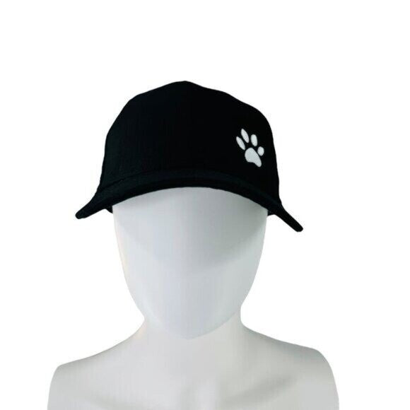 Poshing 4 Paws NEW Unisex Adjustable Paw Embroidered Baseball Cap in Black