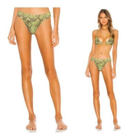 House of Harlow 1960 | NEW Anastasia Bikini Bottom in Green Python Size S