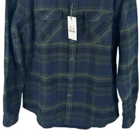 Barbour NEW Mens Snowcap Tailored Button Down Flannel Shirt Blue Green Size L