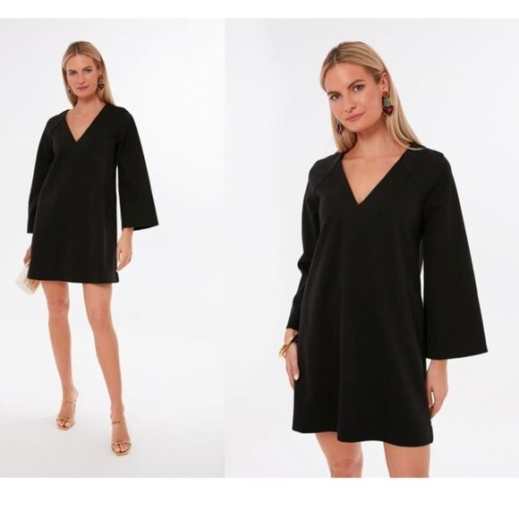 Pomander Place | NEW Black Audrey V Neck Kimono Sleeve Mini Dress Size XL