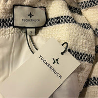 Tuckernuck | NEW Navy Stripe Tweed Sleeveless Crew Neck Jackie Mini Dress Size S