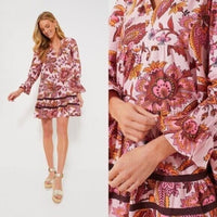 Tuckernuck NEW Pink Paisley Sunset Chintz Kenzo Beach Swim Coverup Size XS