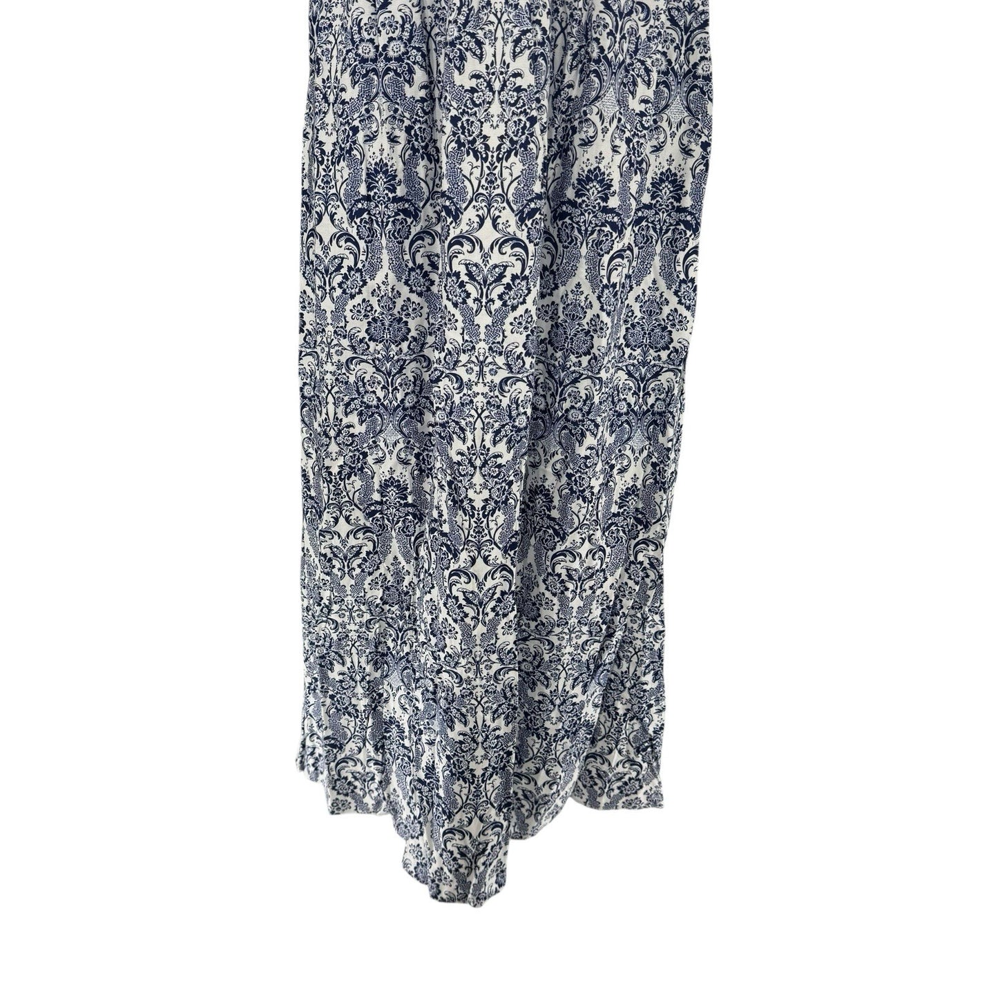 Hyacinth House NEW Navy Scroll Print Toula V Neck Sleeveless Maxi Dress Size L