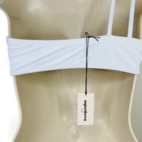 superdown | NEW Monica One Shoulder Bandeau Bikini Top in White Size S