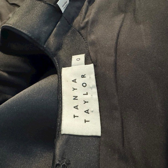 Tanya Taylor Black Noaki Embellished Sleeveless Drop Waist Mini Dress Size 0