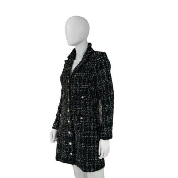 Pomander Place NEW Black Tweed Stacie Preppy Retro Blazer Mini Dress Size L