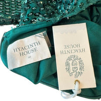 Tuckernuck NEW Hyacinth House Green Sequin Mesh Gemma Blouse Top Size XS