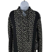 Tuckernuck NEW Black Geo Tate Tencel Long Sleeve Drop Waist Mini Dress Size XS