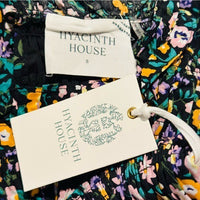 Hyacinth House | NEW Black Multi Floral Smocked Samantha Midi Dress Size S