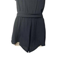 Privacy Please | NWT Rachel Ruffle V Neck Romper in Black Size S