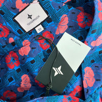 Tuckernuck NEW Retro Floral Mitchell Blue Red Empire Waist Maxi Dress Size XS