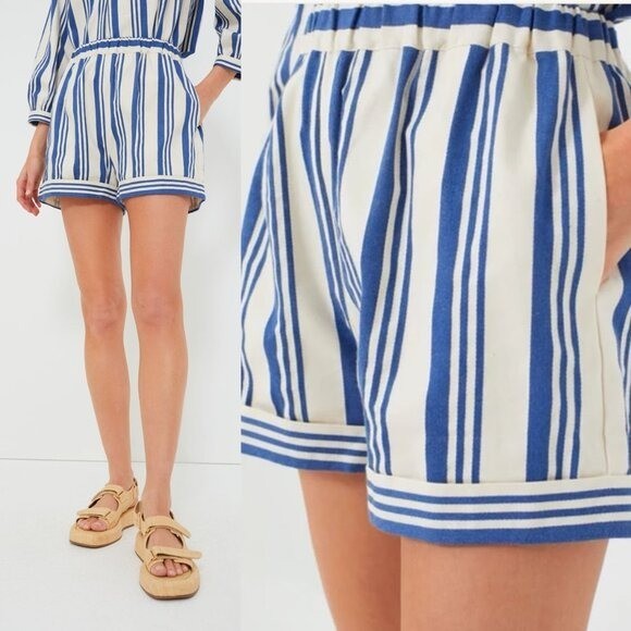 Tuckernuck NEW French Blue Stripe Louis Cotton Pull On Short Size XS