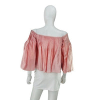 Hyacinth House NEW Light Pink Off the Shoulder Portia Pleated Blouse Size XXS