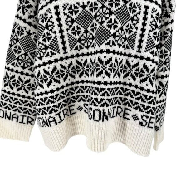 Tuckernuck NEW Charcoal and Cream Fair Isle Sandwick Pullover Sweater Size S