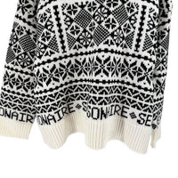 Tuckernuck NEW Charcoal and Cream Fair Isle Sandwick Pullover Sweater Size S