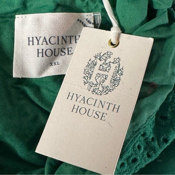 Hyacinth House NEW Green Eyelet Beaded Strap Mini Ibiza Cocktail Dress Size XXL