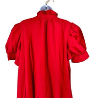 Hyacinth House NEW Red Ruffle Collar Louisa Puff Sleeve Cotton Maxi Dress XXL