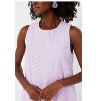 Tuckernuck | NEW Lavender Eyelet Sleeveless Crew Neck Folly Mini Dress Size XS