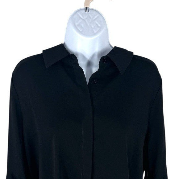 Tuckernuck NEW Black Norah Bell Sleeve Collared Button Down Blouse Top Size L