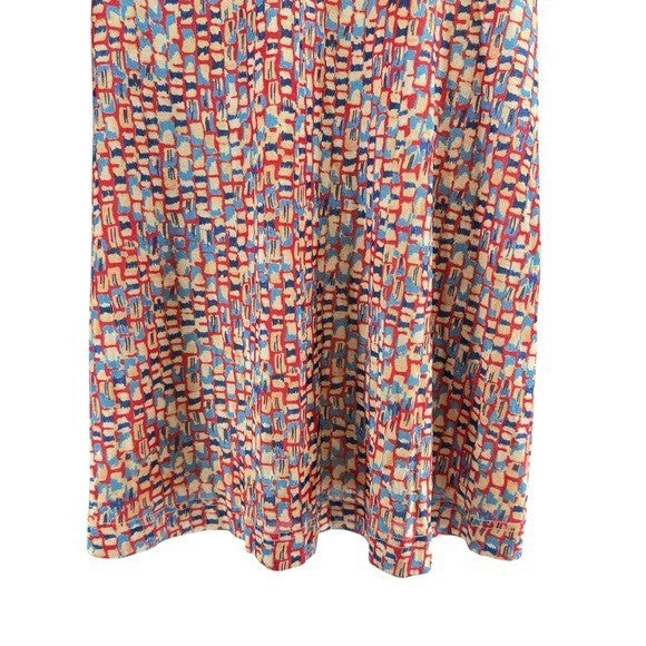 Tuckernuck NEW Natasha Mosaic Tile Navy Red V Neck Maxi Dress Size XS