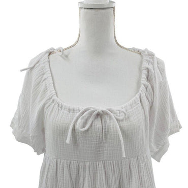 Petal & Pup NEW Hawkins Gauzy Off the Shoulder Mini Dress in White Size 2