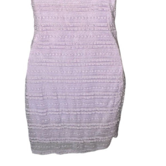 Superdown NEW Carissa Lavendar Purple Lace V Neck Bodycon Mini Dress Size M
