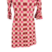 Autumn Adeigbo NEW Rose Lenore Pink Check Half Sleeve Cocktail Mini Dress Size 2