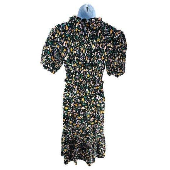 Hyacinth House | NEW Black Multi Floral Smocked Samantha Midi Dress Size S