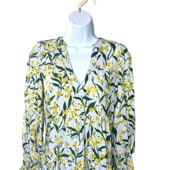 Pomander Place NEW Palmetto Garden Blue and Yellow V Neck Mini Dress Size XXL