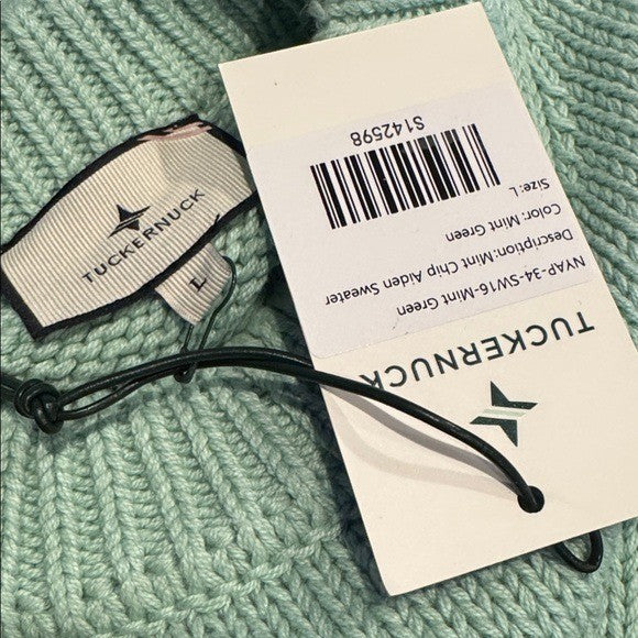 Tuckernuck NEW Mint Chip Aiden Chunky Knit Long Sleeve Crewneck Sweater Size L