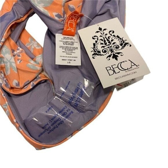 Becca French Cut Hi Leg Floral High Waist Bikini Swim Bottoms NEW Size L