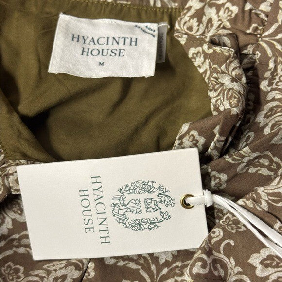 Hyacinth House | NEW Moss Printed Russell Mini Dress in Olive Size M